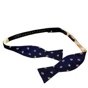Countess Mara Bow Tie Mens Bee Embroidered Reversible Striped Formal Accessory